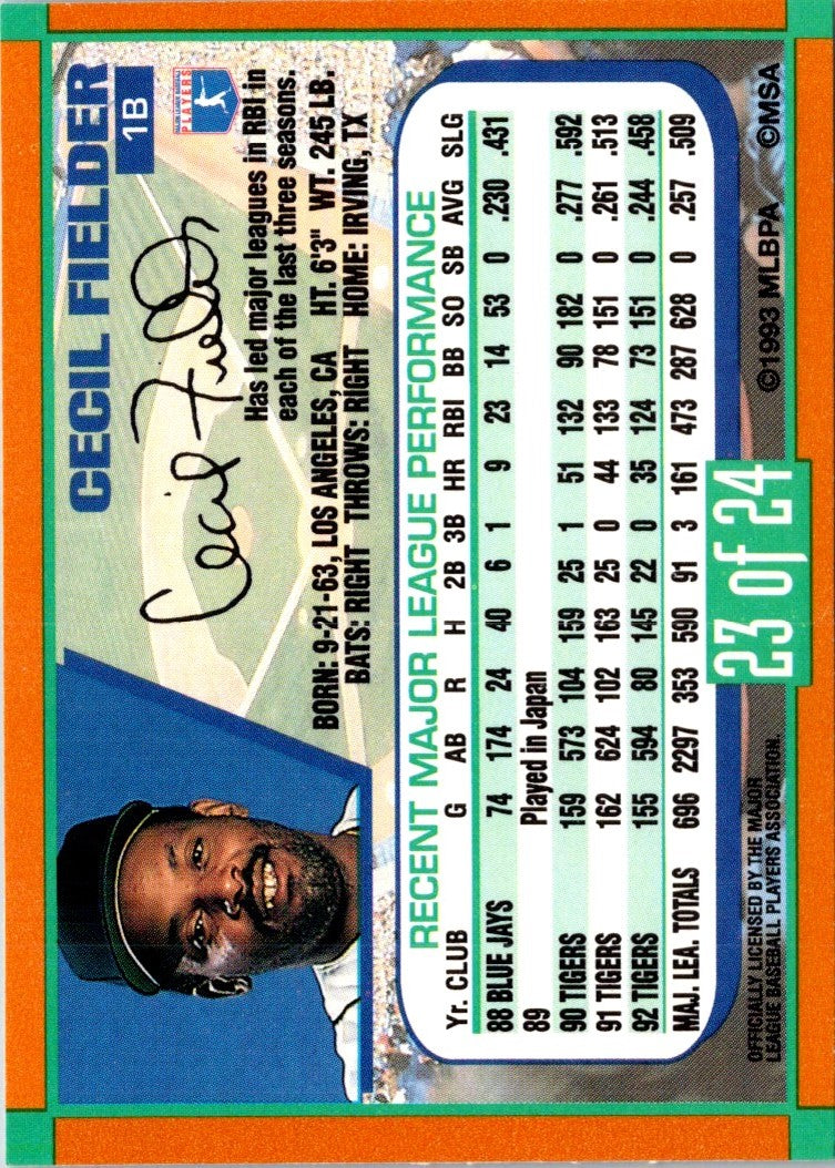 1993 Duracell Power Players I Cecil Fielder