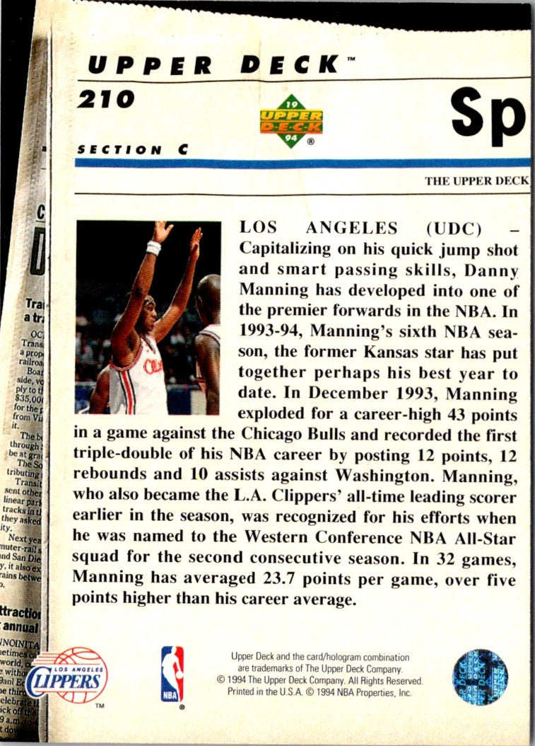 1993 Upper Deck Special Edition Danny Manning