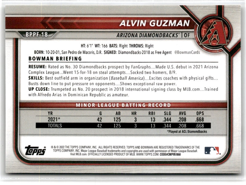 2022 Bowman 1st Edition Alvin Guzman