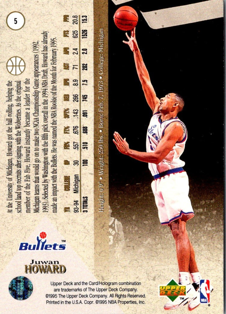 1995 Classic Superior Pix Chrome Gold Juwan Howard