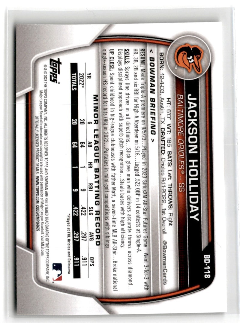 2023 Bowman Draft Jackson Holliday