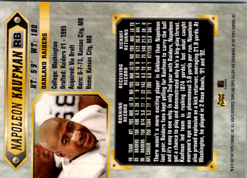 1997 Topps Gallery Napoleon Kaufman