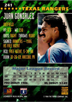 1994 Stadium Club Team Juan Gonzalez #241