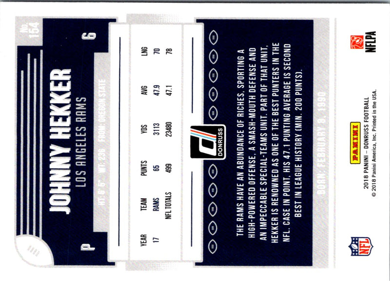 2018 Donruss Johnny Hekker
