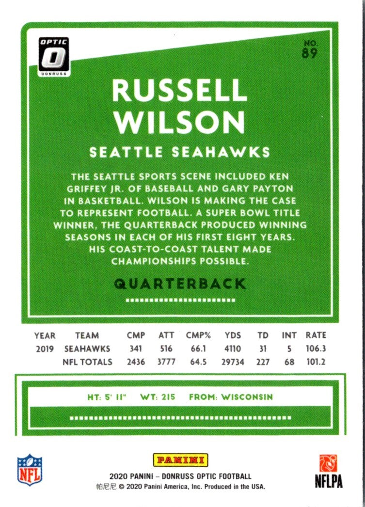 2020 Donruss Optic Russell Wilson