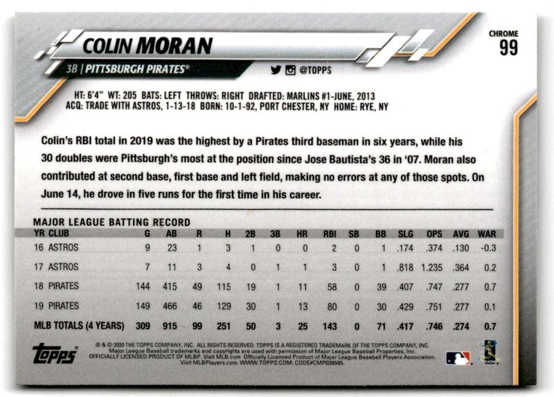 2020 Topps Chrome Colin Moran