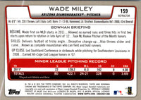 2012 Bowman Chrome Wade Miley #159 Rookie Refractor