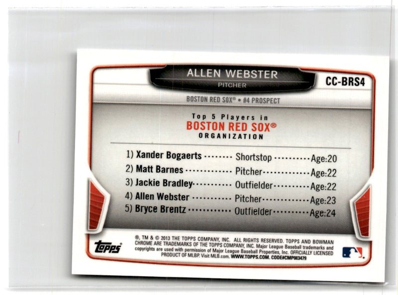 2012 Bowman Chrome Mini Allen Webster