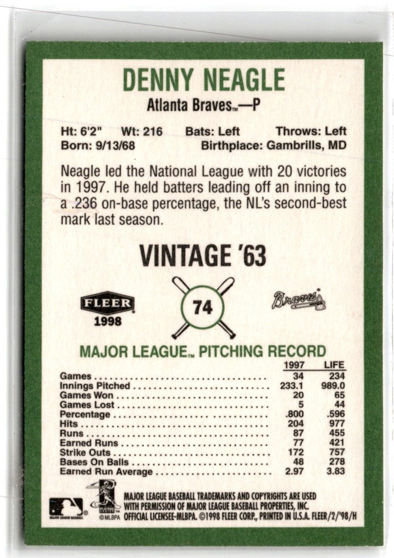 1998 Fleer Tradition Denny Neagle