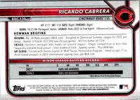 2022 Bowman Draft Baseball Chrome Ricardo Cabrera #BDC-139 Rookie