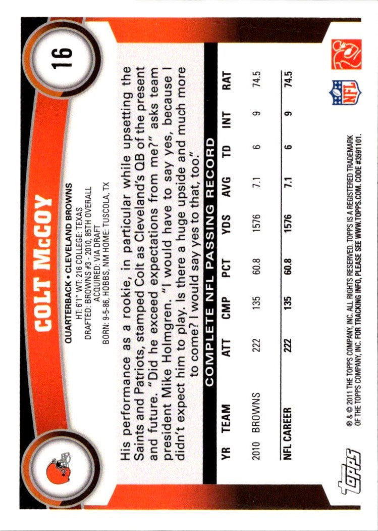 2011 Topps Colt McCoy
