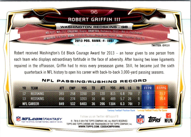 2014 Topps Chrome Robert Griffin III