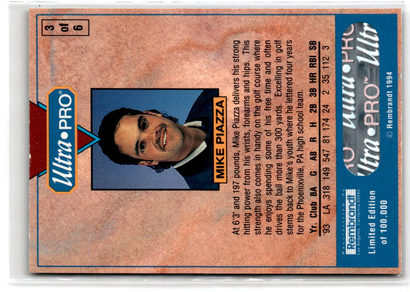 1994 Rembrandt Ultra-Pro Mike Piazza Mike Piazza