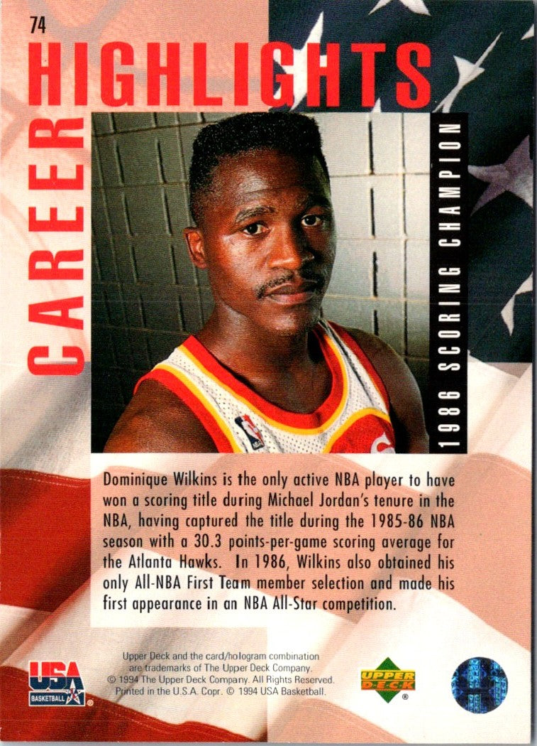 1994 Upper Deck USA Dominique Wilkins