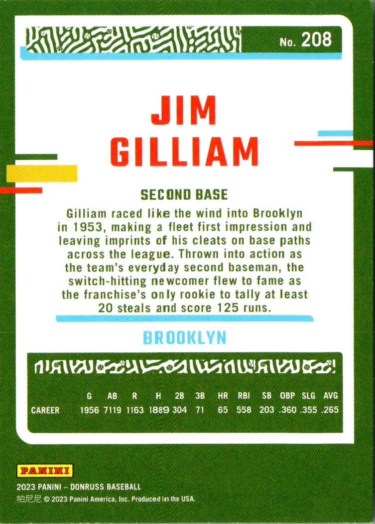 2023 Donruss Holo Blue Jim Gilliam