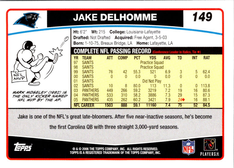 2006 Topps Jake Delhomme