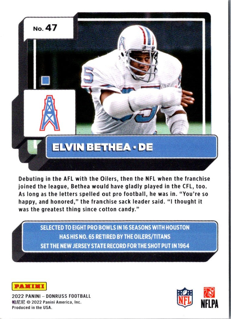 2022 Donruss Blue Press Proof Elvin Bethea