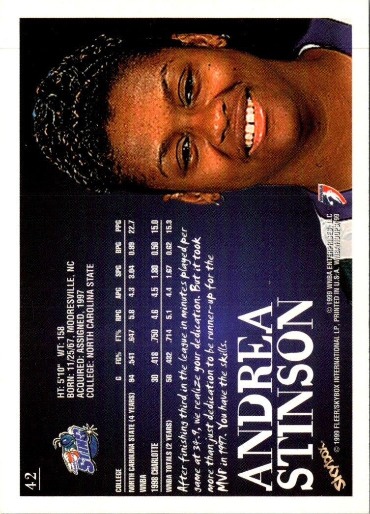 1999 Hoops WNBA Andrea Stinson