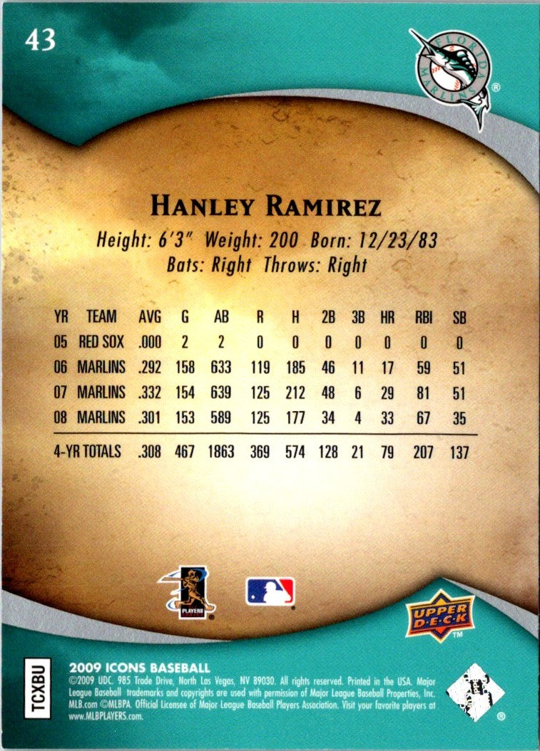 2009 Upper Deck Icons Hanley Ramirez