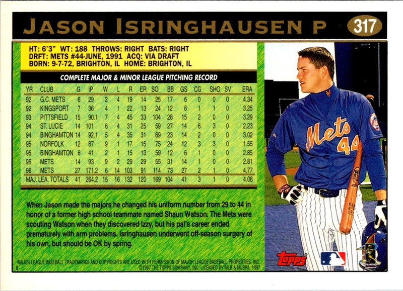 1997 Topps Jason Isringhausen