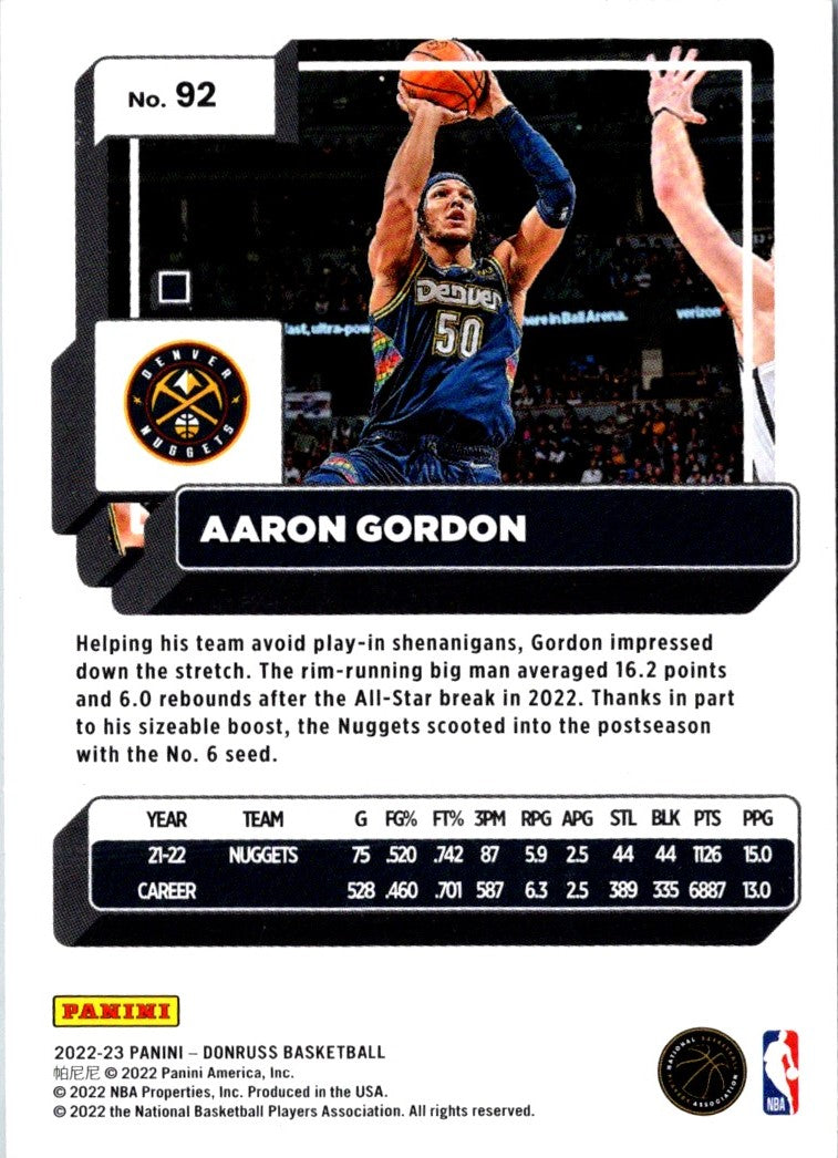 2022 Donruss Aaron Gordon