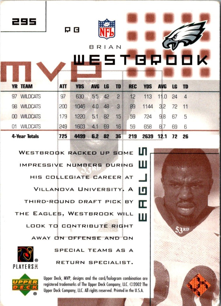 2002 Upper Deck MVP Brian Westbrook