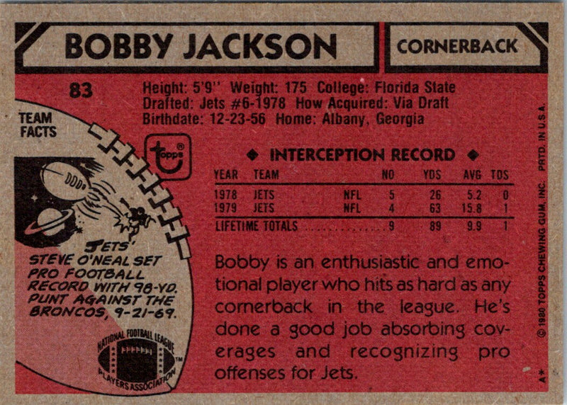 1980 Topps Bobby Jackson