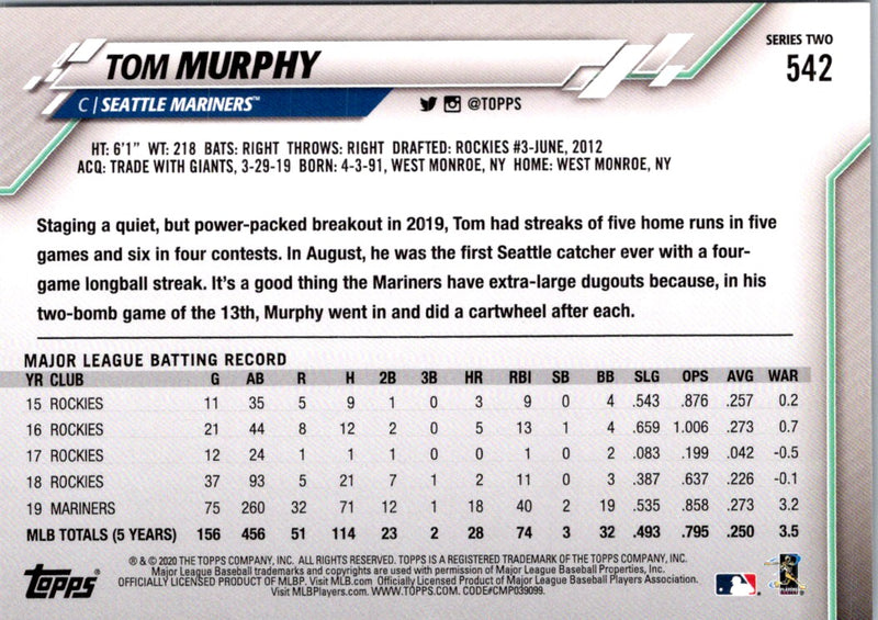 2020 Topps Tom Murphy