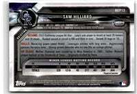 2018 Bowman Chrome Prospects Sam Hilliard #BCP13
