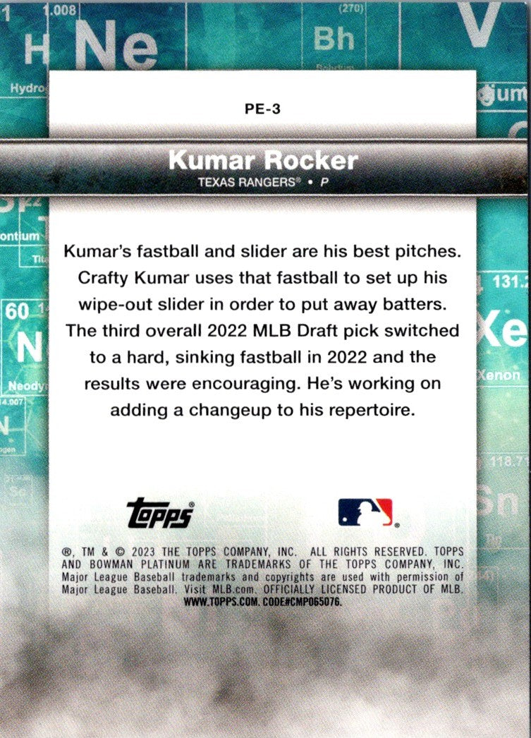 2023 Bowman Platinum Precious Elements Kumar Rocker