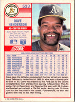 1989 Score Dave Henderson #533