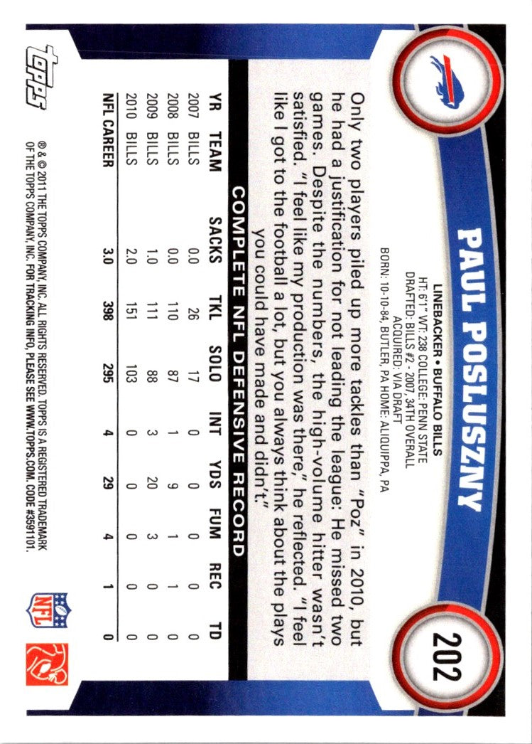 2011 Topps Paul Posluszny