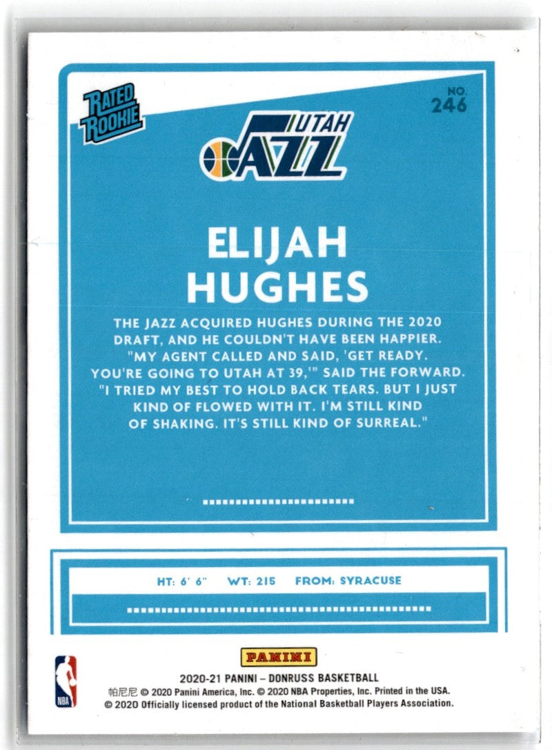 2020 Donruss Rated Rookies Elijah Hughes