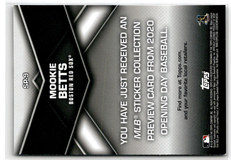 2020 Topps Opening Day 2020 Sticker Collection Preview Mookie Betts