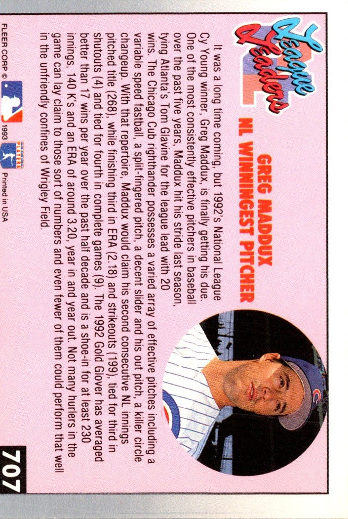 1993 Fleer Greg Maddux