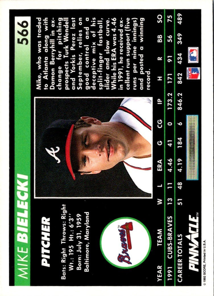 1992 Pinnacle Mike Bielecki