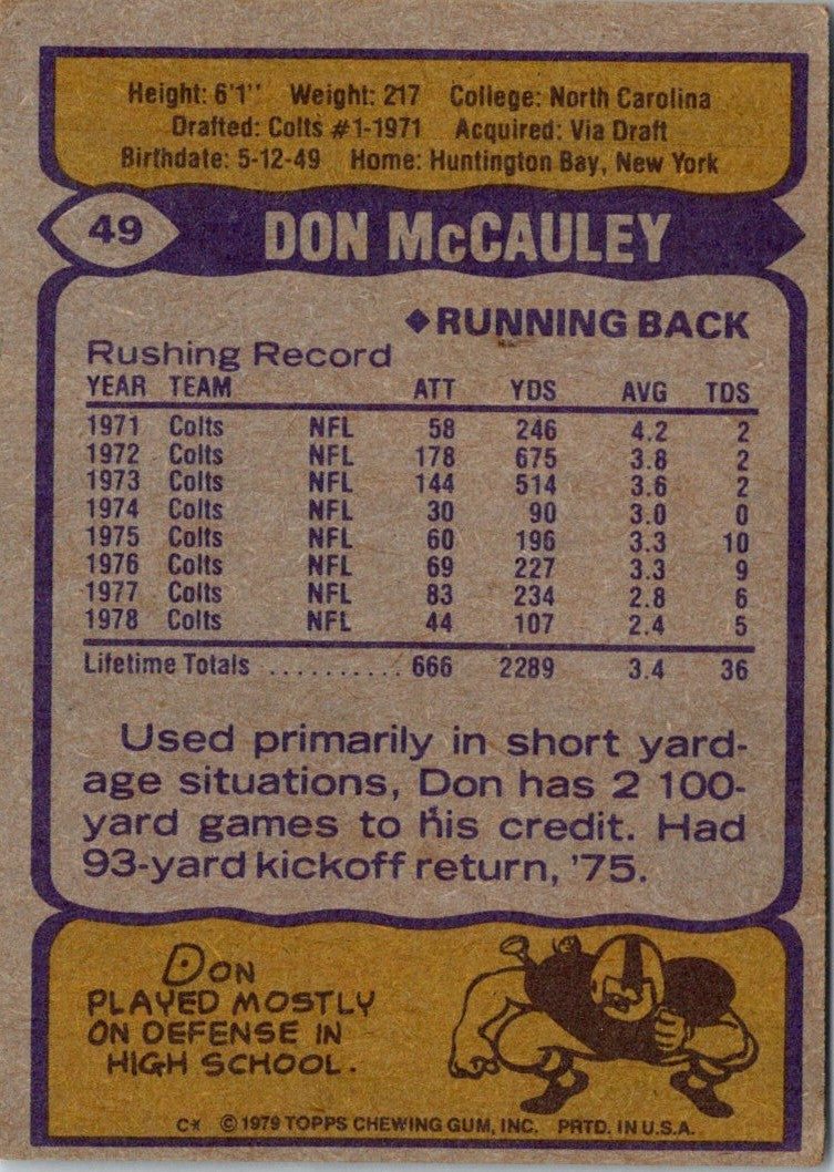 1979 Topps Don McCauley