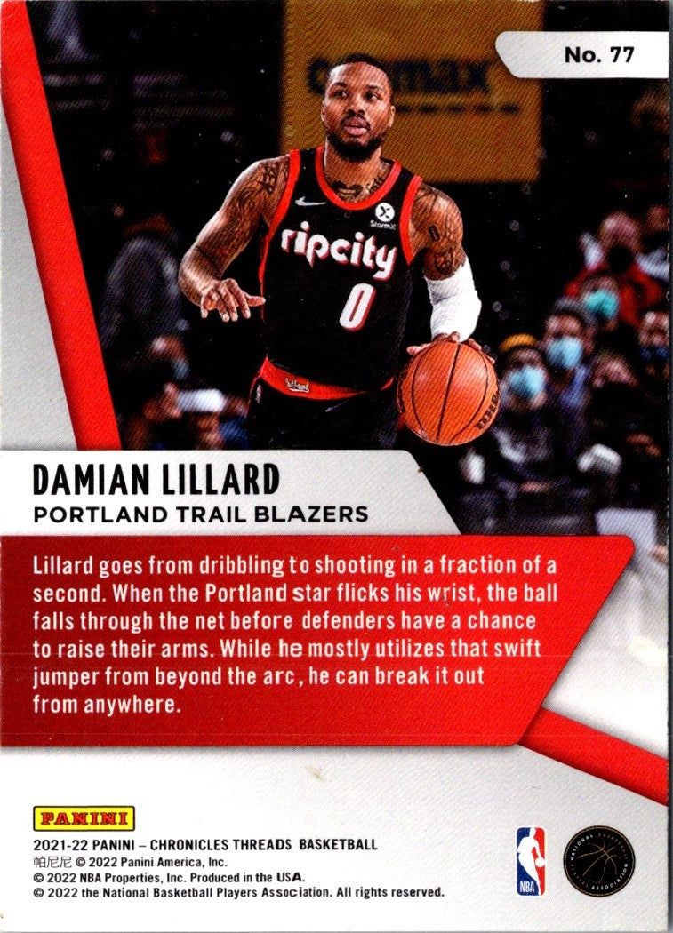 2021 Panini Chronicles Damian Lillard