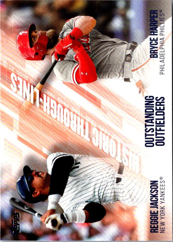 2019 Topps Historic Through-Lines Reggie Jackson/Bryce Harper #HTL-16