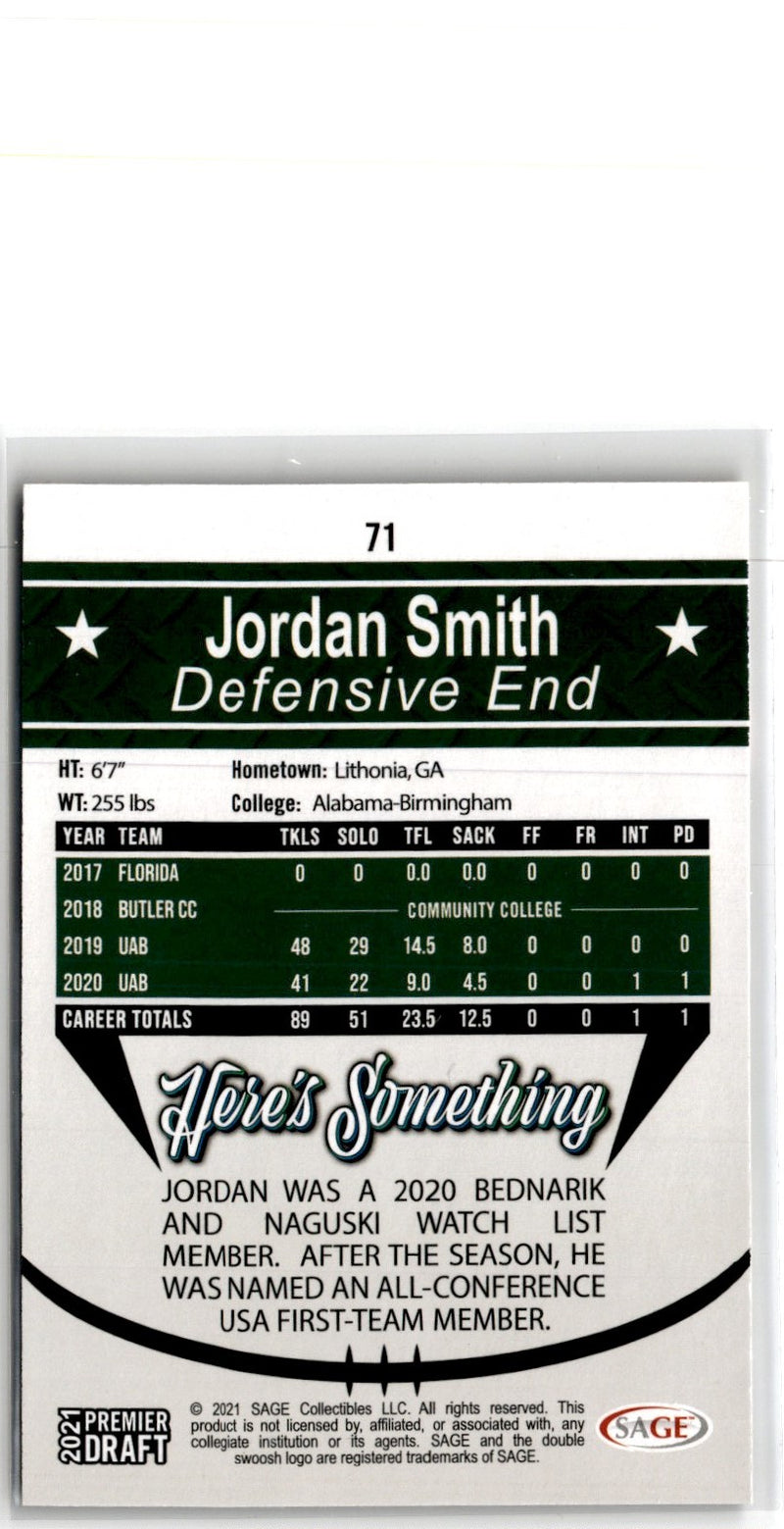 2021 SAGE Premier Draft Jordan Smith