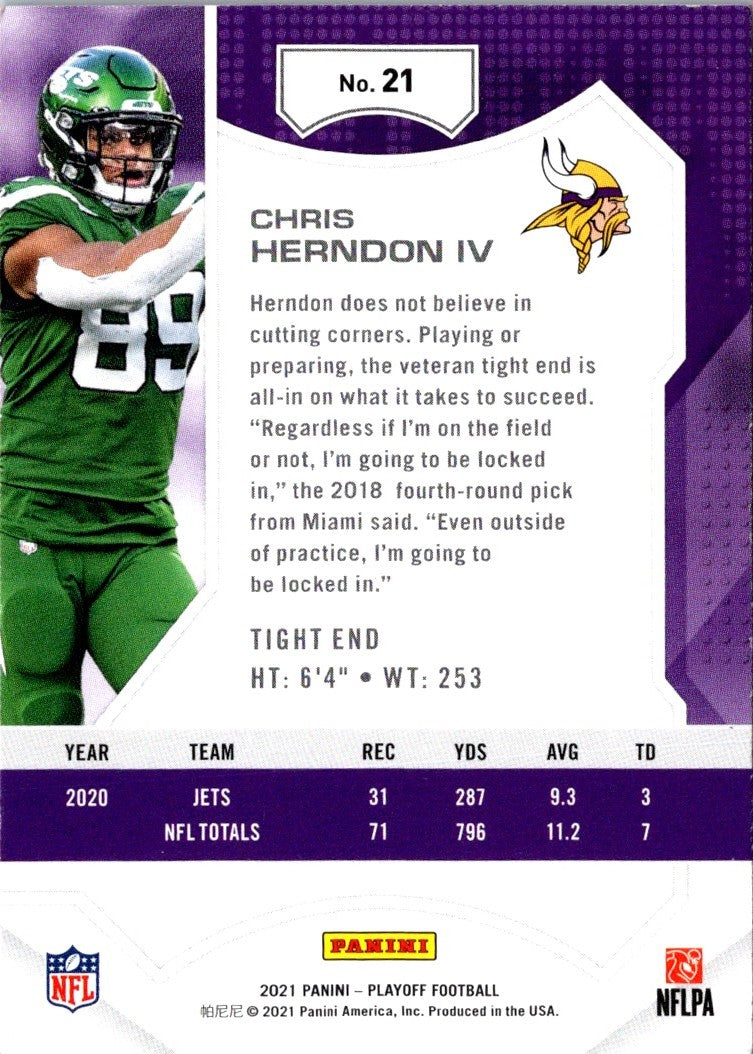 2021 Panini Playoff Chris Herndon IV