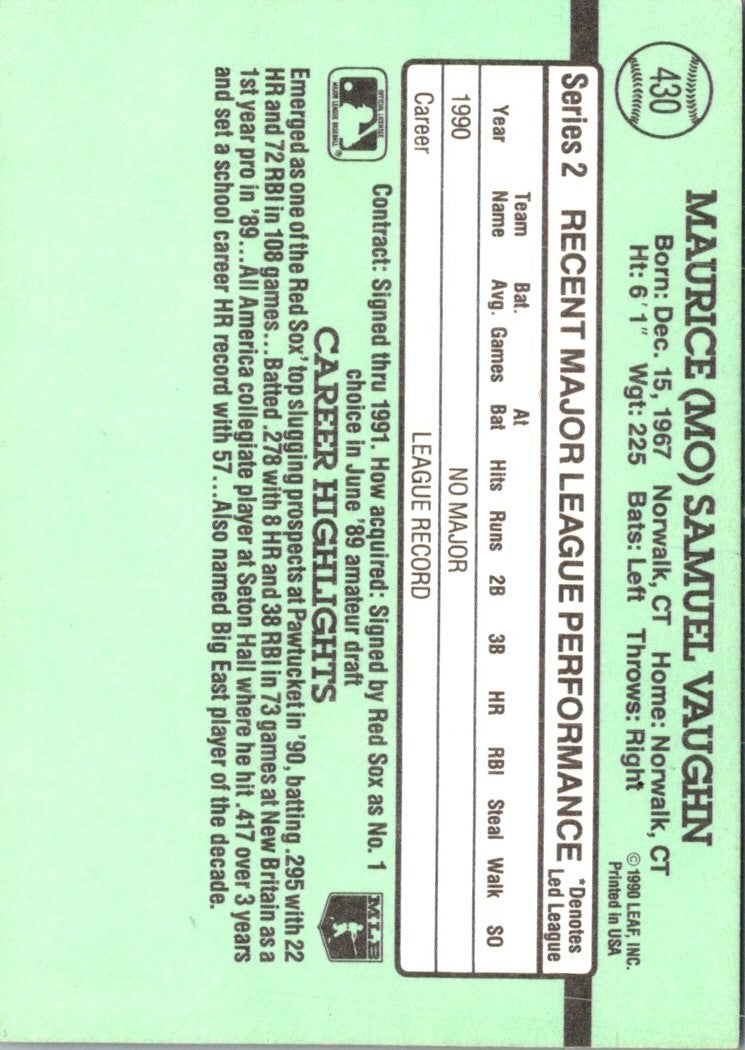 1991 Donruss Mo Vaughn