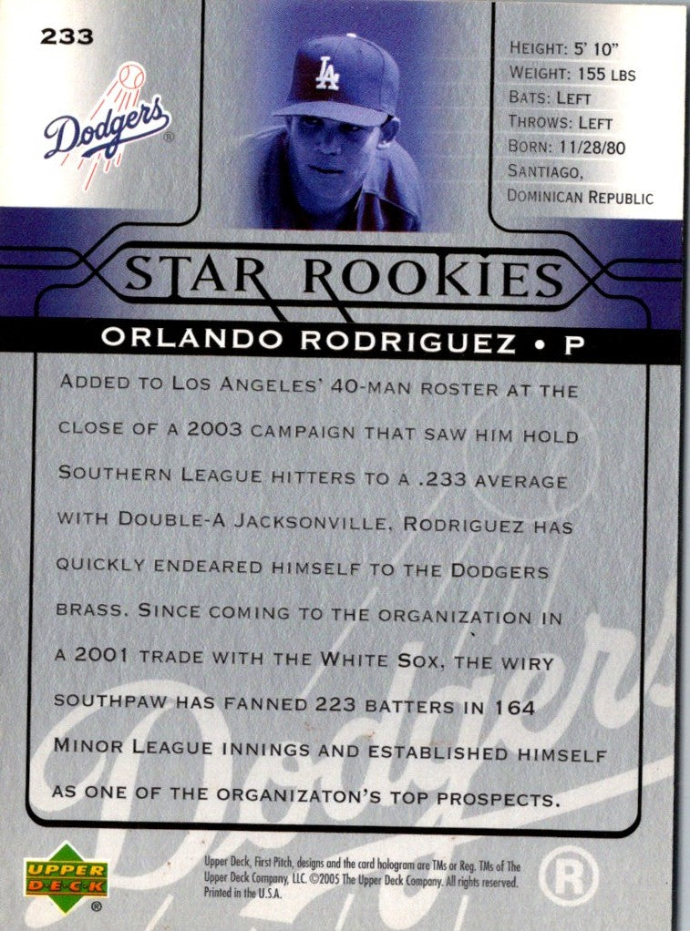 2005 Upper Deck First Pitch Orlando Rodriguez