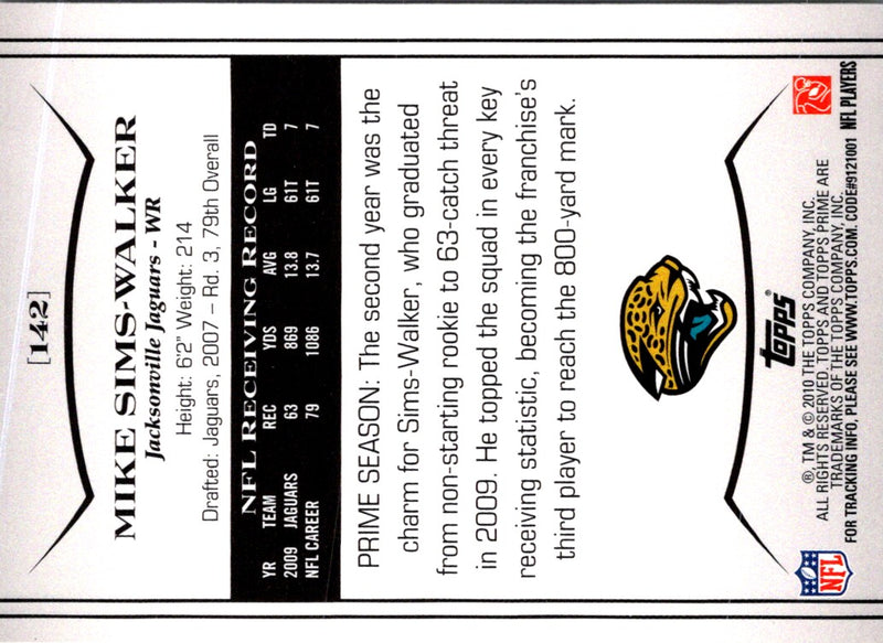 2010 Topps Prime Mike Sims-Walker