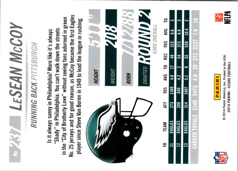 2014 Score LeSean McCoy