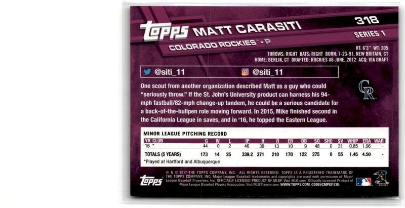 2017 Topps Matt Carasiti