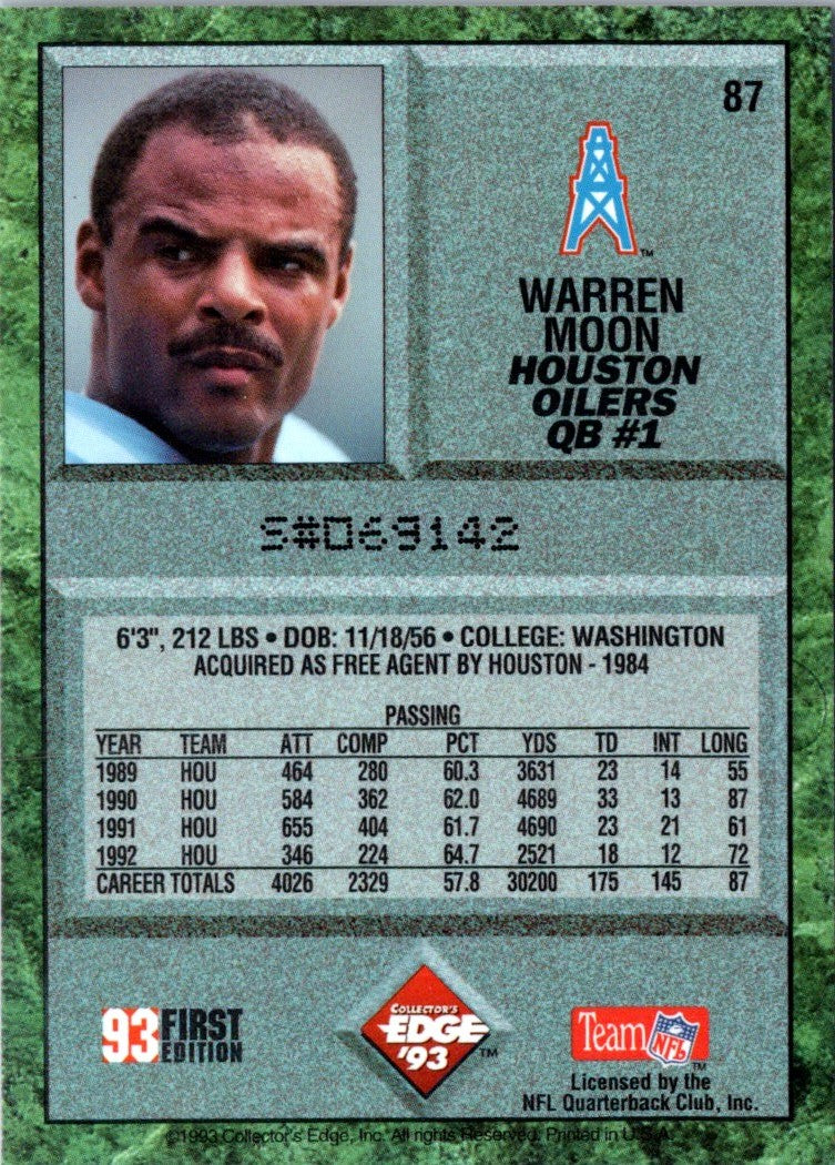 1993 Collector's Edge Warren Moon