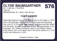 1989 Collegiate Collection Auburn Coke 580 Clyde Baumgartner #576