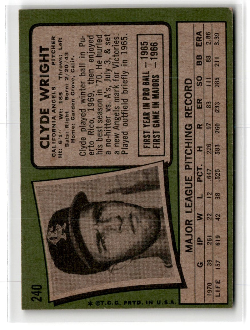 1971 Topps Clyde Wright