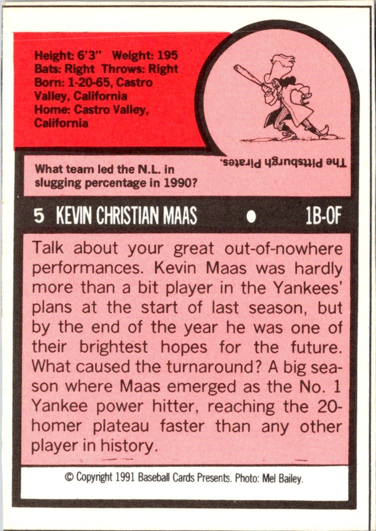 1991 Baseball Cards Presents Superstar and Rookie Special Repli-Cards Kevin Maas